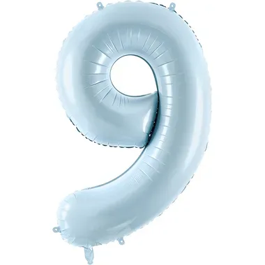 PARTYDECO Folienballon Ziffer 9 72cm FB230P9001J hellblau