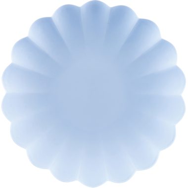 PARTYDECO Teller Rüsche 22cm TPL1-011 hellblau 4 Stück