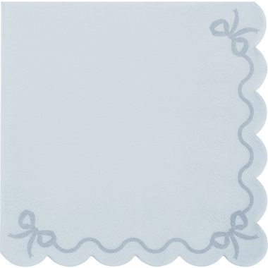 PARTYDECO Servietten Rüsche 33x33cm SP33-87-093 hellblau 12 Stück