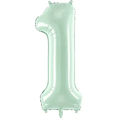 PARTYDECO Folienballon Ziffer 1 72cm FB230G-1-012 hellgrün