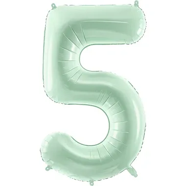 PARTYDECO Folienballon Ziffer 5 72cm FB230G-5-012 hellgrün