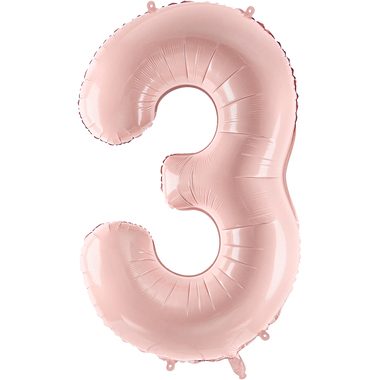 PARTYDECO Folienballon Ziffer 3 72cm FB230P3081J rosa