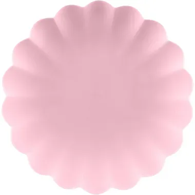 PARTYDECO Teller Rüsche 22cm TPL1-081 rosa 4 Stück