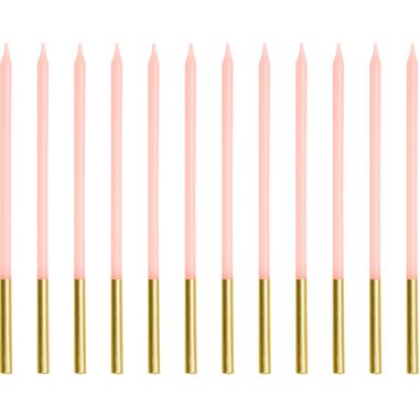 PARTYDECO Geburtstagskerzen 14cm SCD-4-081 rosa 12 Stück
