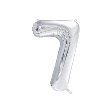 PARTYDECO Folienballon Ziffer 7 86cm FB1M-7-018 silber