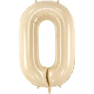 PARTYDECO Folienballon Ziffer 0 72cm FB230P-0-013 beige