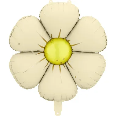 PARTYDECO Folienballon 45cm FBZ5-079 Gänseblümchen, creme 4 Stk.