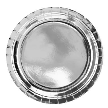 PARTYDECO Teller 23cm TPP36-018ME silber 6 Stück