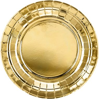 PartyDeco - Teller, 6 Stück, 18cm, Gold