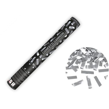 PARTYDECO Konfettikanone 40cm TUKM40-018 silber