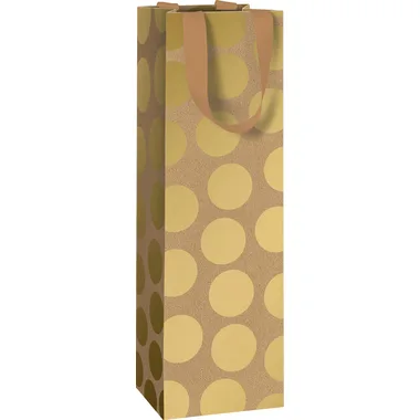 Stewo Flaschentasche Office Braun/Gold Papier 11 cm 36 cm - Farbe: gold/braun - Flaschentasche