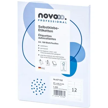 NOVOOO Etiketten 97x42.3mm 67152 weiss 1200 St&uuml;ck