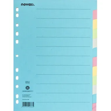 NOVOOO Kartonregister A4 40581 bunt 12-teilig