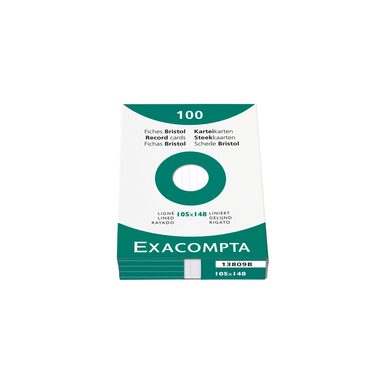 EXACOMPTA Karteikarten liniert A6 13809B weiss 100 St&uuml;ck