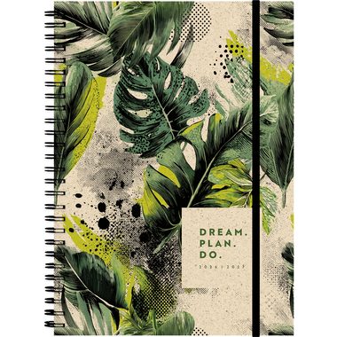 SIMPLEX Schüleragenda Graspapier 26/27 500408.27 1W/2S 12M Jungle ML 14.8x21cm