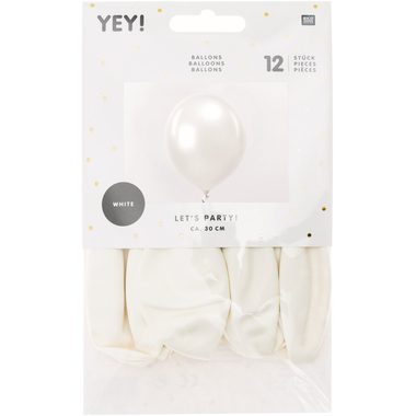 RICO DESIGN Luftballons 30cm 81001.00.02 weiss 12 Stück