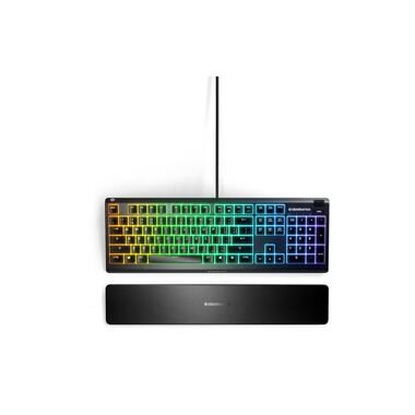 Steelseries Apex 3 USB-Gaming-Tastatur Beleuchtet, Handballenauflage Deutsch, QWERTZ Schwarz