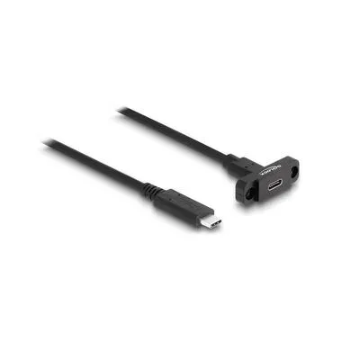 Delock USB-C® Kabel USB 3.2 Gen2 USB-C® Buchse, USB-C® Stecker 1.00 m Schwarz 87824