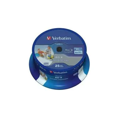 Verbatim 43811 Blu-ray BD-R SL Rohling 25 GB 25 St. Spindel Bedruckbar, Antikratzbeschichtung