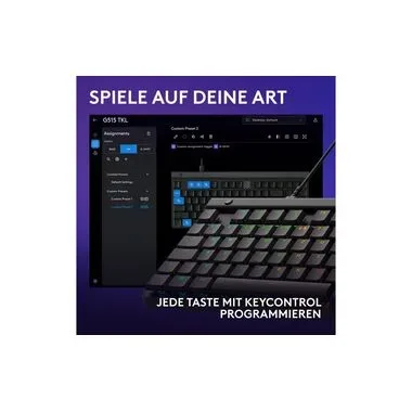 LOGITECH G515 TKL (Tactile, CH Layout), Gaming Tastatur, Kabelgebunden, Schwarz