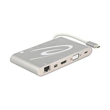 DeLock - 87298 Schnittstellen-Hub USB 3.2 Gen 1 (3.1 Gen 1) Type-C 1000 Mbit/s Silber