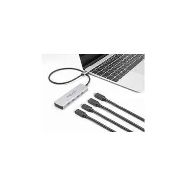 Delock 64231 USB-Hub 4 Port USB-C® USB 3.2 Gen2 10 GBit/s mit USB-C® Stecker Grau 64231