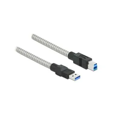 Delock USB 3.1-Kabel Metalmantel USB-A - USB-B 1 m