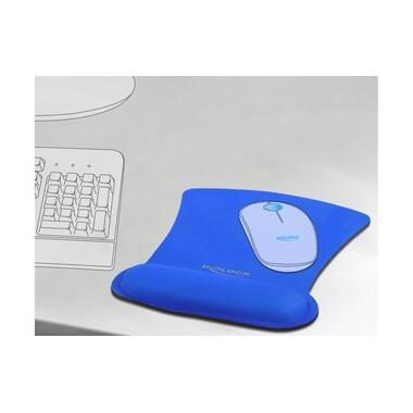 Delock Ergonomische Mausmatte mit Handballenauflage, blau Blau