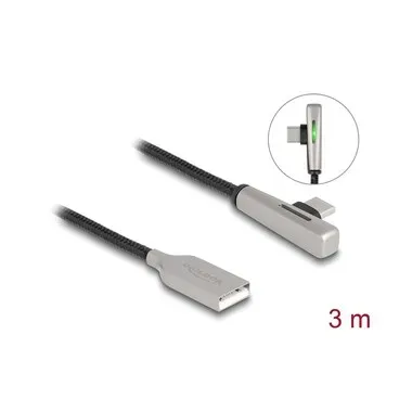Delock USB 2.0-Kabel Schnelladefunktion 60 W USB-A - USB-C 3 m