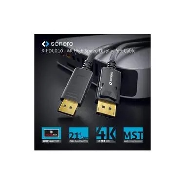 sonero Kabel 4K Displayport 1.2 Stecker <-> Stecker, 4K/60Hz, 1.5 m
