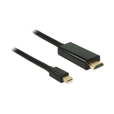 Delock HDMI / Mini-DisplayPort Anschlusskabel Mini DisplayPort Stecker, HDMI-A Stecker 2 m Schwarz 83699 vergoldete