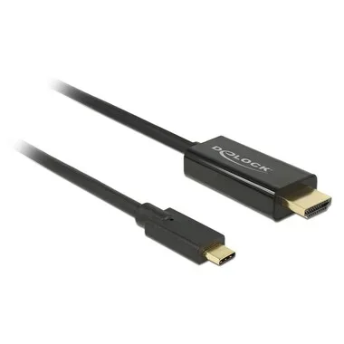 Delock USB-C® / HDMI Adapterkabel USB-C® Stecker, HDMI-A Stecker 3.00 m Schwarz 85260 vergoldete Steckkontakte