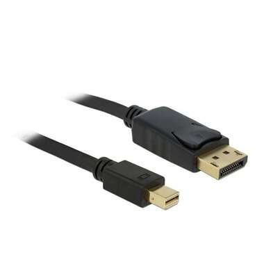 Delock Mini-DisplayPort / DisplayPort Anschlusskabel Mini DisplayPort Stecker, DisplayPort Stecker 1 m Schwarz 82698