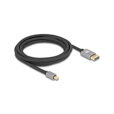 Delock DisplayPort / Mini-DisplayPort Anschlusskabel Mini DisplayPort Stecker, DisplayPort Stecker 3 m Grau 81093 8K
