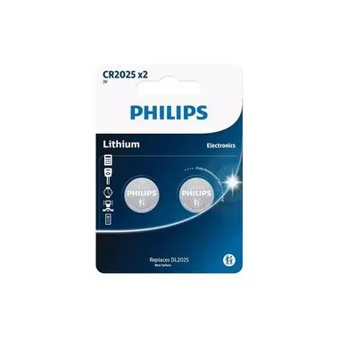 Philips Knopfzelle Lithium CR2025 , 2 Stück