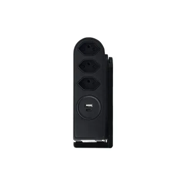 Steffen Steckdosenleiste | 3x Typ13 | 1x USB C+A | schwarz