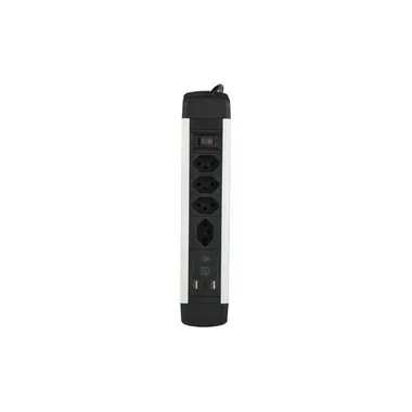 SCHOENENBERGER ALU Steckdosenleiste 2m 85.870.4AL USB-C silber/schwarz