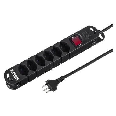 STEFFEN Steckdosenleiste 3m 20201136S schwarz 6 Stecker