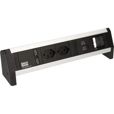 Bachmann Tischsteckdosenleiste DESK 1, 2x T13, 1x USB A/C, 1x Custom