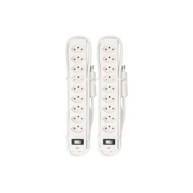Max Hauri Doppelpack Steckdosenleiste 9 x Typ 13 Safety Line, Weiss