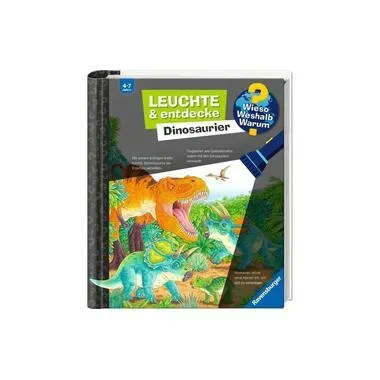 Ravensburger - Wieso? Weshalb? Warum? Leuchte und entdecke: Dinosaurier (Taschenlampen-Buch mit Folien und Klappen)