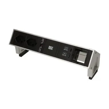 Bachmann Tischsteckdosenleiste DESK 2, 2x T13, 1x USB A/C, 1x Leer