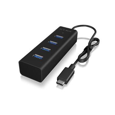 ICY BOX 4 Port Hub Type C USB 3.0 IB-HUB1409-C3 Aluminium black