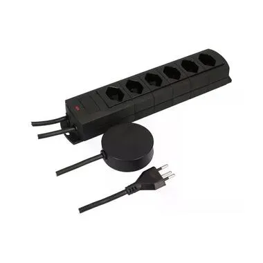 Max Hauri 136342 Steckdosenleiste ohne Schalter Schwarz CH-Stecker 1 St.