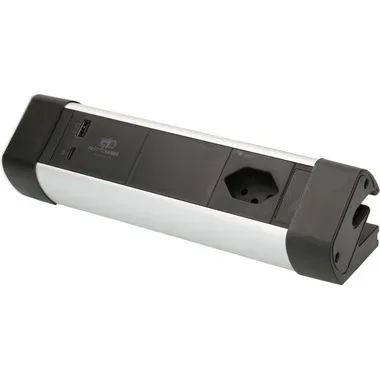 Max Hauri Tischsteckdosenleiste Office Line 1x T13, 1x USB A/C, PD+QC