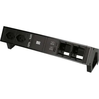 Bachmann Tischsteckdosenleiste DESK 2, 2x T13, 1x USB A/C, 2x Custom