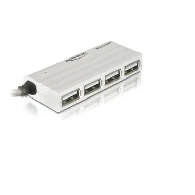 DeLock - USB 2.0 external 4-port HUB 480 Mbit/s Weiß, Weiss