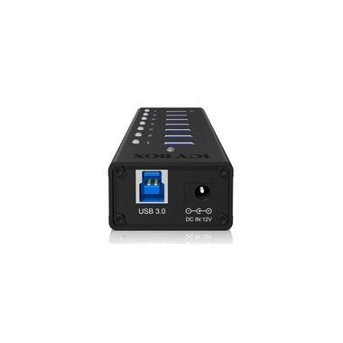 ICY BOX 7 Port Hub USB 3.0 IB-AC618 robust alluminium black
