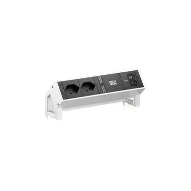 Bachmann Tischsteckdosenleiste DESK2 2xT13 1xUSB C/C 65W 0.2m INOX