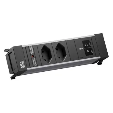 Bachmann Einbausteckerleiste POWER FRAME S 2xT13 1xUSB C/C 45W 0.2m